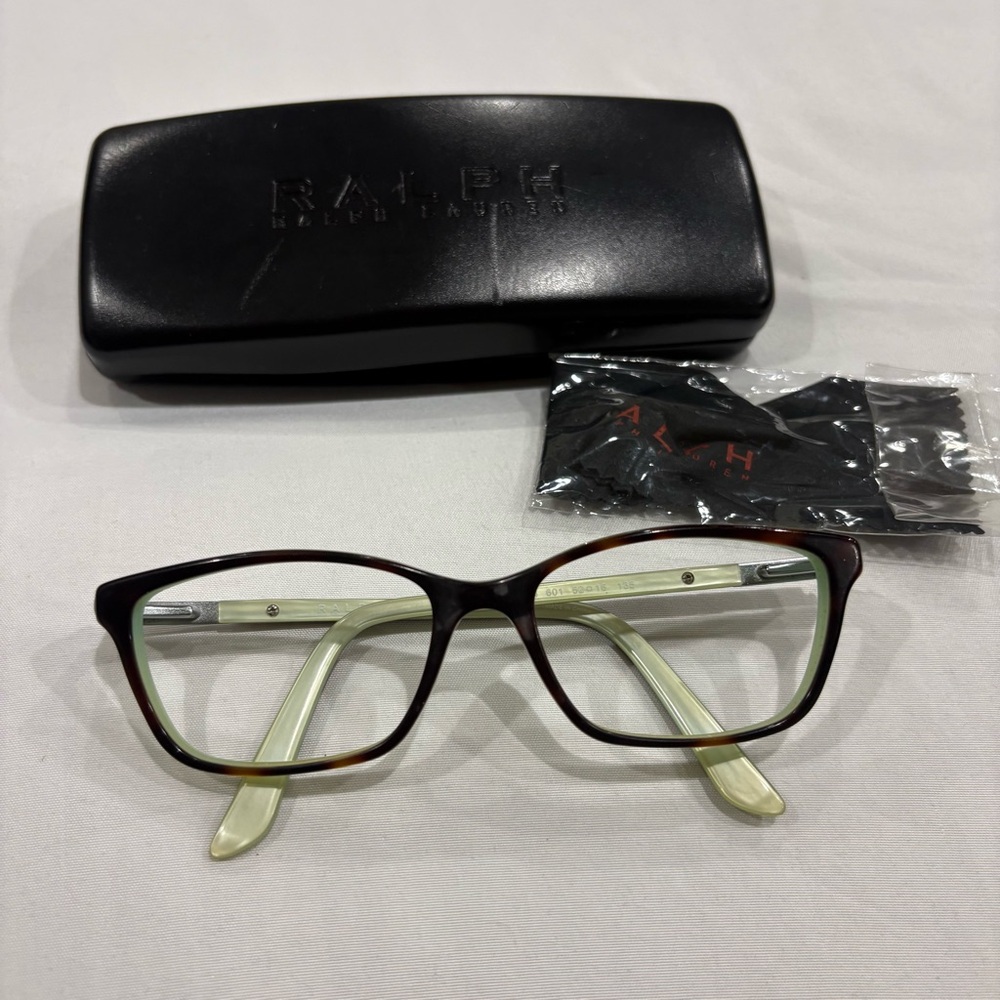 Ralph Lauren RA7044 601 Eyeglasses Frames 52-16 Green Tortoise Rectangular
